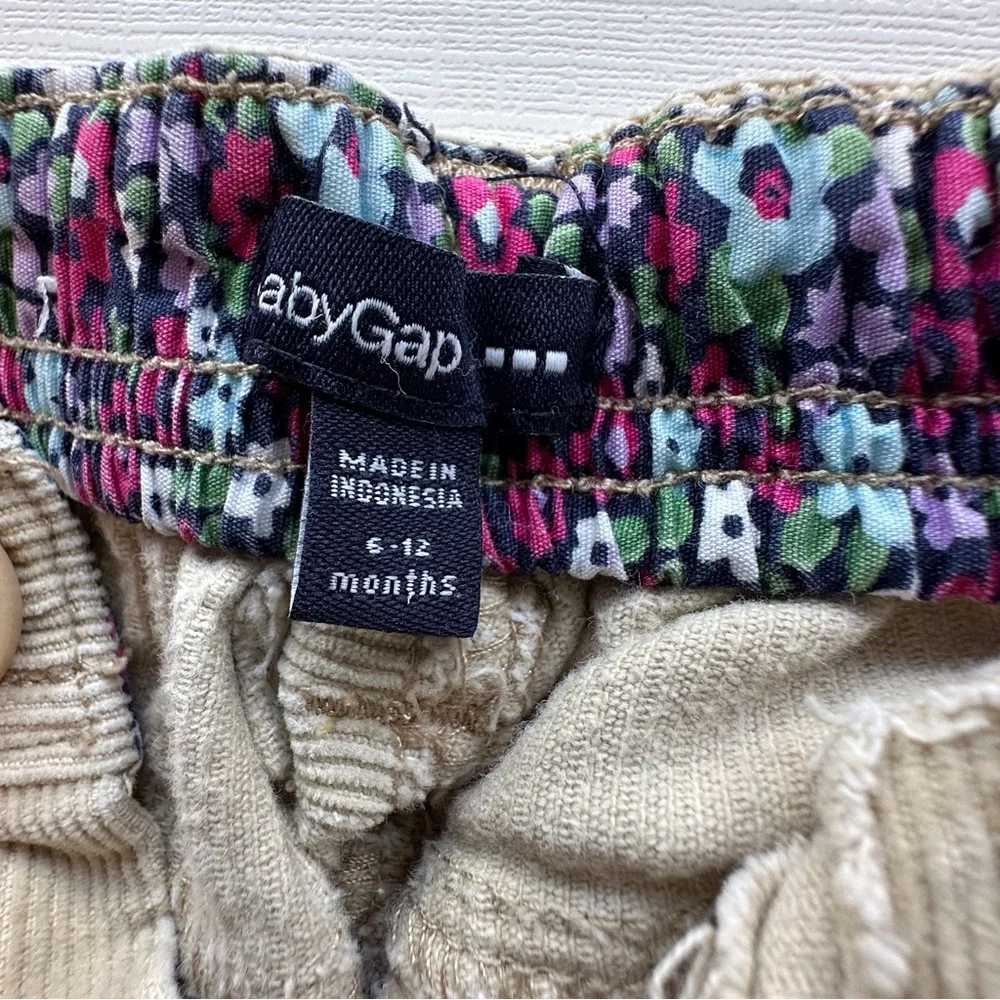 Baby Gap Tan Corduroy Flare Leg Pull On Pants 6-12 Months Girls Button Snap‎